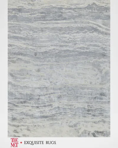 Exquisite Rugs X The Met Travertine Hand-loomed Silver Rug, 6' X 9'