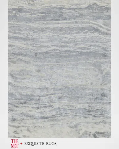Exquisite Rugs X The Met Travertine Hand-loomed Silver Rug, 8' X 10'