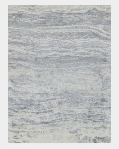 Exquisite Rugs X The Met Travertine Silver Wool/bamboo Silk Handloomed Area Rug