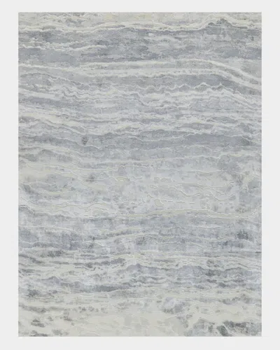 Exquisite Rugs X The Met Travertine Silver Wool/bamboo Silk Handloomed Area Rug