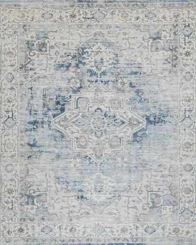 Exquisite Rugs X The Met Vintage Looms Blue/beige Polyester Powerloom Area Rug