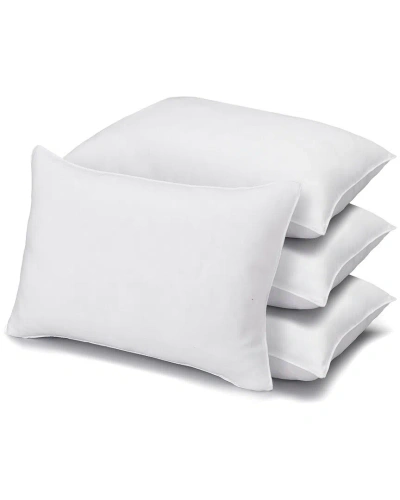 Exquisite Signature Plush Firm Allergy-resistant Down Alternative Side/back Sleeper Pillow, Set Of 4 In White