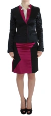 Exte Chic Black And Pink Skirt Suit Ensemble