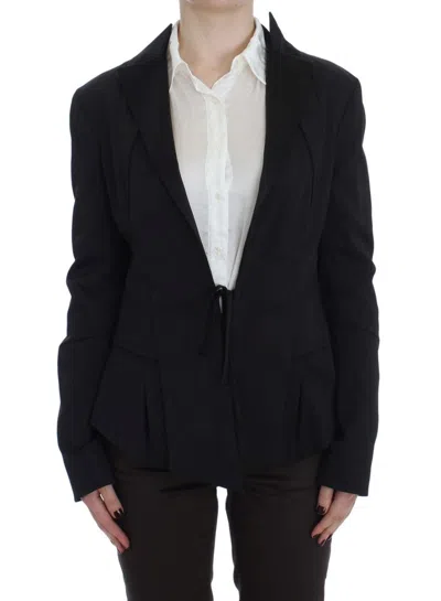 Exte Elegant Black Stretch Blazer Women's Jacket