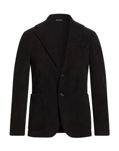 Exte Man Blazer Black Size 40 Cotton, Polyester