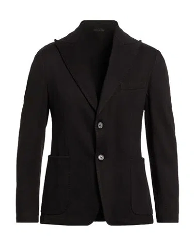 Exte Man Blazer Black Size 44 Viscose, Nylon, Elastane