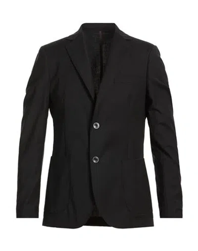 Exte Man Blazer Black Size 46 Polyester, Wool, Elastane