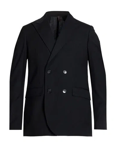 Exte Man Blazer Black Size 48 Polyester, Viscose, Elastane