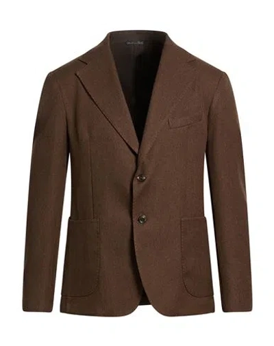 Exte Man Blazer Brown Size 42 Polyester, Viscose