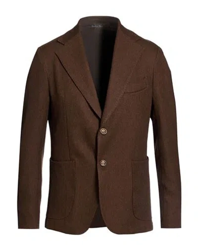 Exte Man Blazer Brown Size 44 Polyester, Viscose
