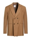 Exte Man Blazer Camel Size 42 Polyester, Wool, Viscose In Brown