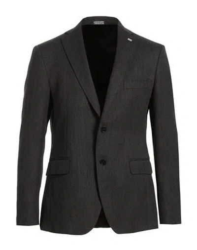 Exte Man Blazer Charcoal Size 44 Wool In Gray