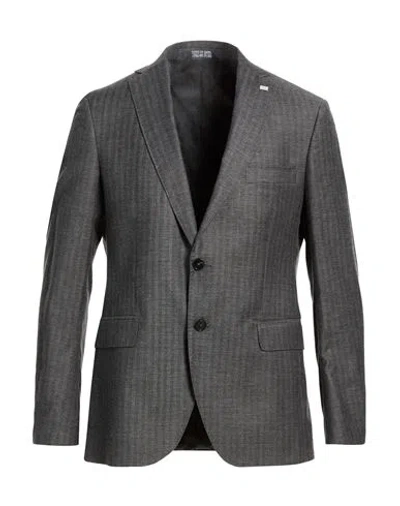 Exte Man Blazer Grey Size 48 Wool In Gray