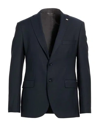 Exte Man Blazer Midnight Blue Size 40 Wool In Brown