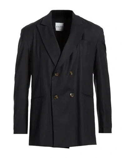 Exte Man Blazer Midnight Blue Size 42 Polyester, Wool, Viscose