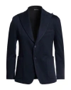 Exte Man Blazer Midnight Blue Size 44 Viscose, Nylon, Elastane In Black