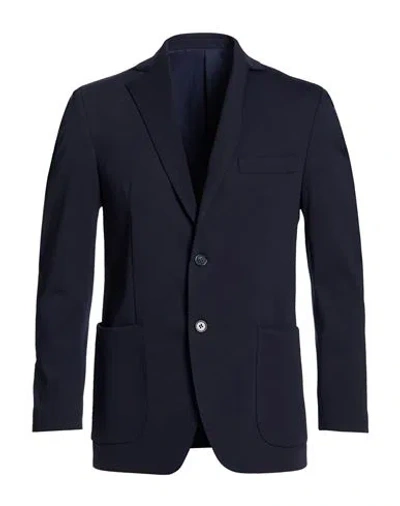 Exte Man Blazer Midnight Blue Size 46 Cotton, Nylon, Elastane