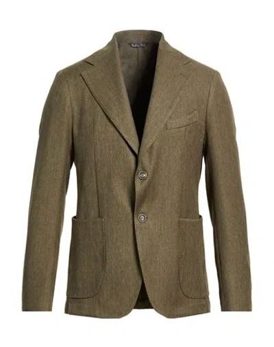 Exte Man Blazer Military Green Size 40 Polyester, Viscose
