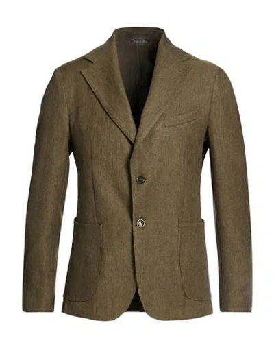 Exte Man Blazer Military Green Size 46 Polyester, Viscose