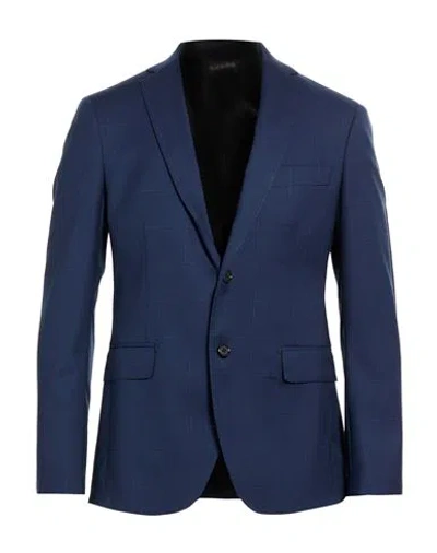 Exte Man Blazer Navy Size 42 Wool In Blue