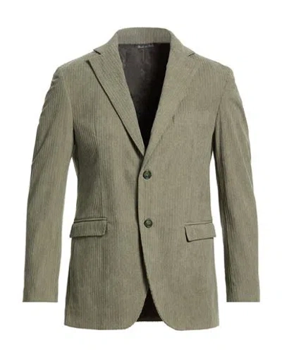 Exte Man Blazer Sage Green Size 36 Cotton, Polyester, Elastane