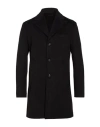 Exte Man Coat Black Size 36 Polyester, Ramie, Elastane In Black