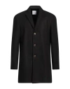 Exte Man Coat Black Size 44 Polyester, Wool, Viscose In Black