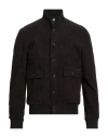 Exte Man Jacket Black Size 42 Cotton, Polyester In Brown