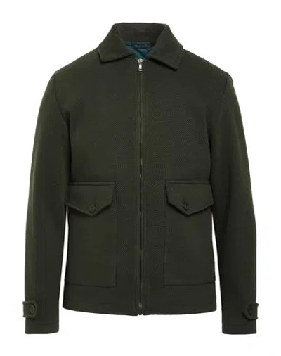 Exte Man Jacket Green Size 46 Polyester, Viscose, Wool In Multi
