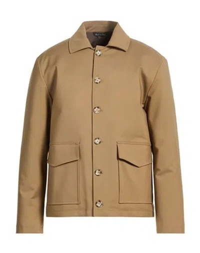 Exte Man Jacket Khaki Size 44 Cotton, Nylon, Elastane In Brown