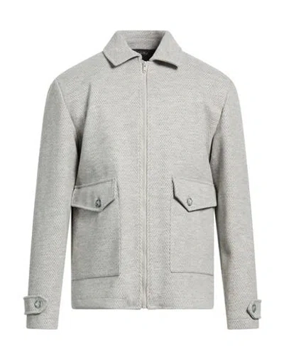 Exte Man Jacket Light Grey Size 46 Polyester, Viscose, Acrylic In Gray