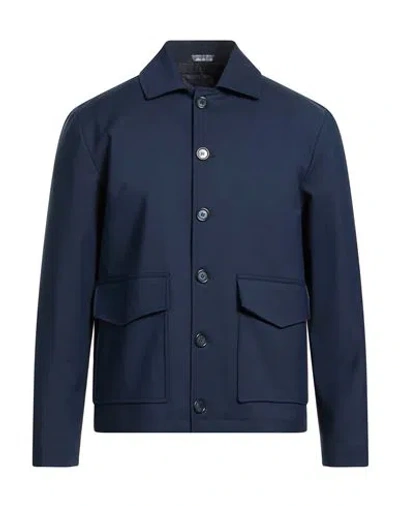 Exte Man Jacket Midnight Blue Size 40 Cotton, Nylon, Elastane