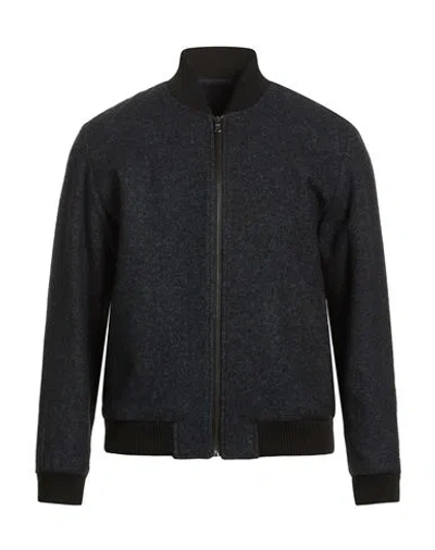 Exte Man Jacket Midnight Blue Size 44 Wool In Black