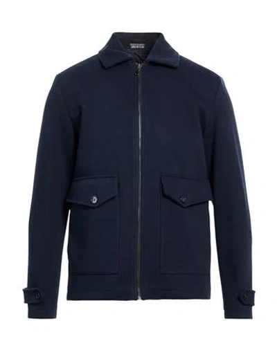 Exte Man Jacket Midnight Blue Size 46 Polyester, Viscose, Wool