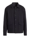 Exte Man Jacket Navy Size 44 Cotton, Elastane In Blue