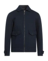 Exte Man Jacket Navy Size 46 Polyester, Viscose, Wool In Blue