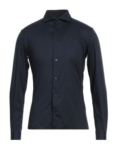 Exte Man Shirt Midnight Blue Size M Cotton, Elastane
