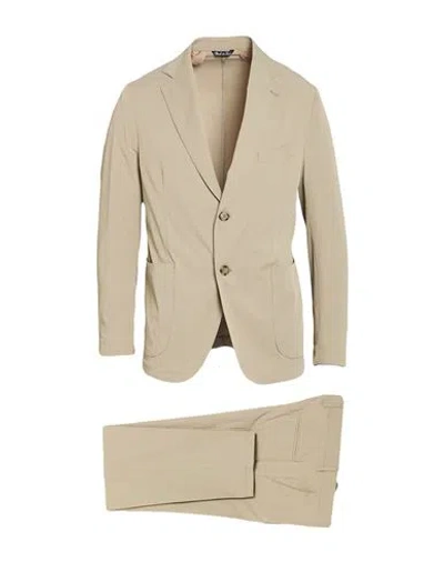 Exte Man Suit Khaki Size 46 Nylon, Elastane In Neutral