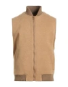 Exte Man Vest Camel Size 44 Polyester, Viscose, Elastane In Brown