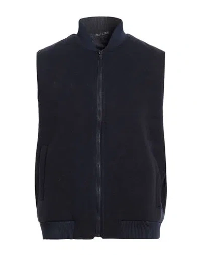 Exte Man Vest Navy Size 46 Polyester, Viscose, Elastane In Blue