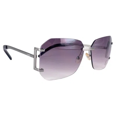 Pre-owned Exte Vintage  Ex 514 Rimless Silver Sunglasses 2001 Italy