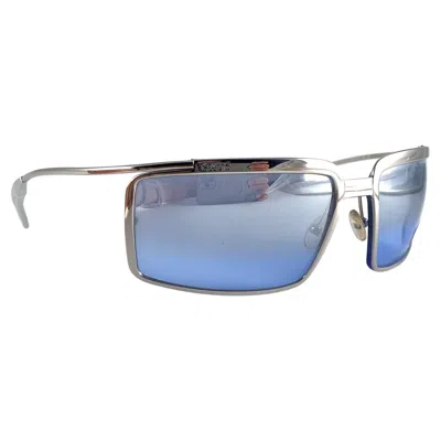 Pre-owned Exte Vintage  Ex5160 Silver Oversized Wrap Around Sunglasses 2001 Italy