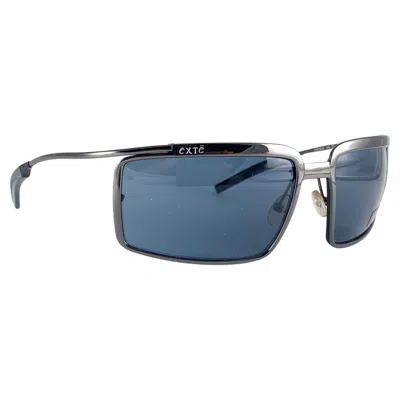 Pre-owned Exte Vintage  Ex51603 Dark Silver Oversized Wrap Around Sunglasses 2001 Italy