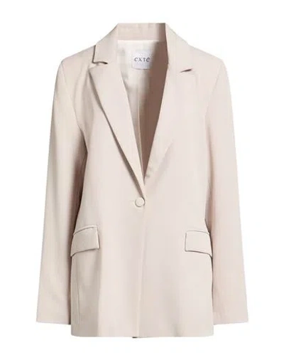 Exte Woman Blazer Beige Size L Polyester, Viscose, Elastic Fibres In Pink