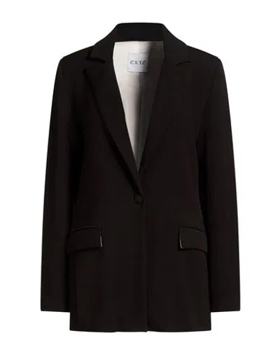 Exte Woman Blazer Black Size L Polyester, Viscose, Elastic Fibres