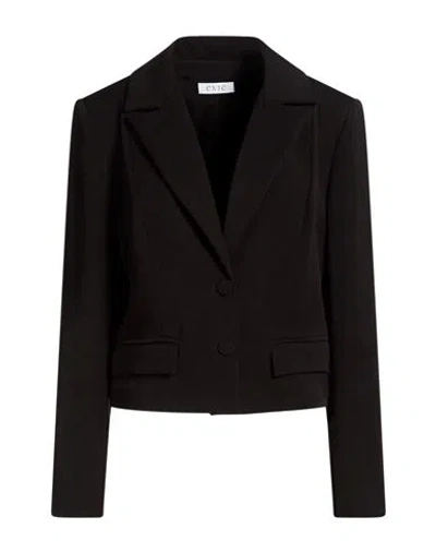 Exte Woman Blazer Black Size L Polyester, Viscose, Elastic Fibres