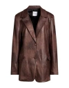 Exte Woman Blazer Chocolate Brown Size Xl Polyester, Elastane