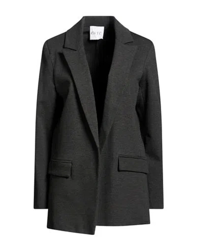 Exte Woman Blazer Grey Size 14 Viscose, Nylon, Elastane In Black