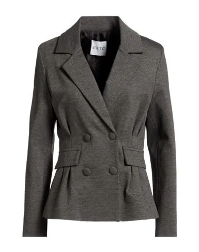 Exte Woman Blazer Grey Size S Viscose, Nylon, Elastic Fibres In Gray