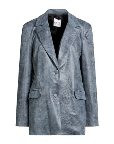 Exte Woman Blazer Slate Blue Size S Polyester, Elastane